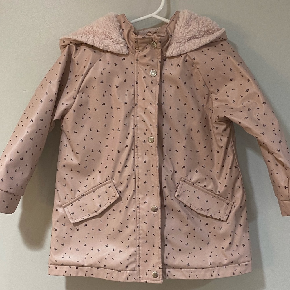 Zara blush rubberized/waterproof coat